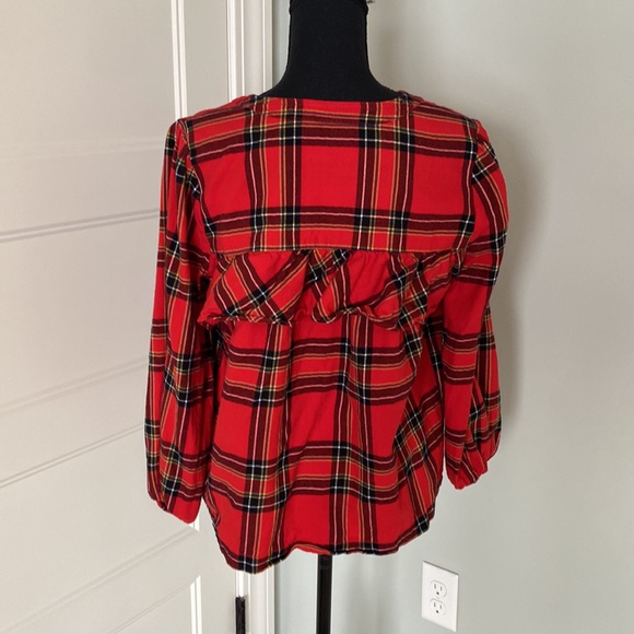JCrew flannel with ruffle detail. - Picture 4 of 5